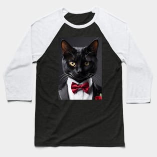 Valentine cat in tuxedo AI generated Baseball T-Shirt